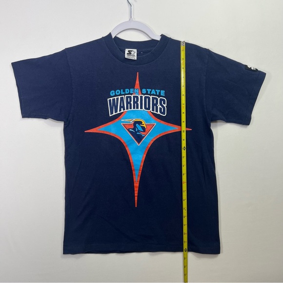 Vintage Starter Sportswear Golden State Warriors 90s Logo Tee Youth Large Navy - Picture 5 of 5